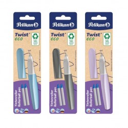 ROLLER TWIST ECO, GRIP ERGONOMIC, AMBIDEXTRU, 2 REZERVE ALBASTRE INCLUSE, 3 CULORI MOV DESCHIS/ALBASTRU DESCHIS/GRI DESCHIS, BLISTER