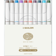 SET SAILOR 20 MARKER CALIGRAFIC SHIKIORI BRUSHPEN PENSULA / TWIN