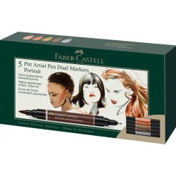 PITT ARTIST PEN DUAL MARKER SET 5 BUC PORTRET FABER-CASTELL