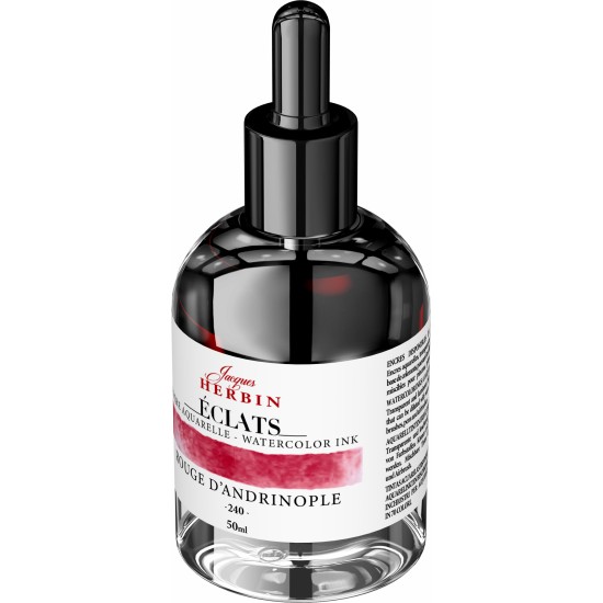 CALIMARA 50 ML JACQUES HERBIN FINE ARTS ECLATS WATERCOLOR ROUGE D'ANDRINOPLE / RED