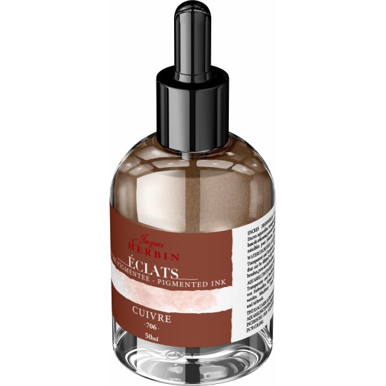 CALIMARA 50 ML JACQUES HERBIN FINE ARTS ECLATS PIGMENTED CUIVRE / COPPER