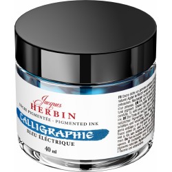 CALIMARA 40 ML JACQUES HERBIN FINE ARTS CALLIGRAPHY PIGMENTED BLEU ELECTRIQUE / BLUE