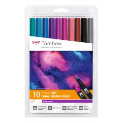 ABT GALAXY COLORS / ABT DUAL BRUSH PEN SET 10 CULORI TOMBOW