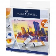 Tempera Acuarele 9ml si Paleta Faber-Castell, 24 culori