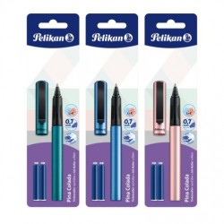 ROLLER PINA COLADA 0.7 MM, AMBIDEXTRU, 3 REZERVE ALBASTRE INCLUSE, DIVERSE CULORI METALIZATE, BLISTER