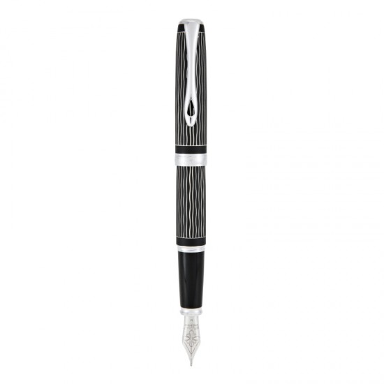 STILOU EXCELLENCE A+ WAVE GUILLOCHE LAPIS BLACK, PENITA B, CORP METALIC LACUIT, DECOR REALIZAT CU LASER, ACCESORII CROMATE
