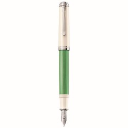 STILOU SOUVERAN M605 PENITA M CORP GREEN-WHITE ACCESORII PLACATE CU ARGINT CUTIE CADOU