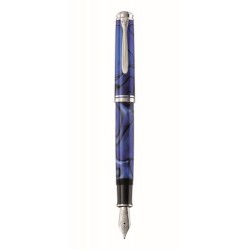STILOU SOUVERAN M805 B, PENITA AUR 14K, ACCESORII PLACATE CU RODIU, CORP BLUE DUNES