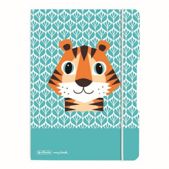 CAIET MY.BOOK FLEX A5 40F PATRATELE, CUTE ANIMALS TIGER, ELASTIC GRI CAIET MY.BOOK FLEX A5 40F PATRATELE, CUTE ANIMALS TIGER, ELASTIC GRI