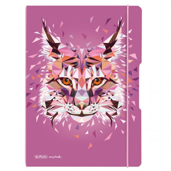 CAIET MY.BOOK FLEX A4 2X40F VELIN MOTIV WILD ANIMALS LYNX