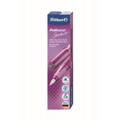 STILOU PELIKANO STARDUST, PENITA M, GRIP ERGONOMIC, PENTRU DREPTACI, 1 PATRON MARE ALBASTRU INCLUS, CUTIE CARTON