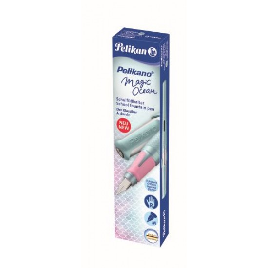 STILOU PELIKANO MAGIC OCEAN, PENITA M, PENTRU DREPTACI, 1 PATRON MARE ALBASTRU INCLUS, CUTIE CARTON