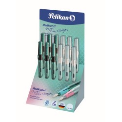 STILOU PELIKANO DRAGON / MAGIC OCEAN, PENITA M, PENTRU DREPTACI, 1 PATRON MARE ALBASTRU INCLUS, DISPLAY 12 BUCATI
