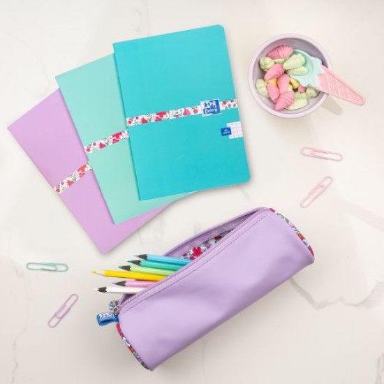 PENAR OXFORD FLORAL PASTEL, TIP ETUI ROTUND, CULOARE  LILA