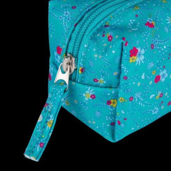PENAR OXFORD FLORAL, TIP ETUI DREPTUNGHIULAR, CULOARE TURCOAZ