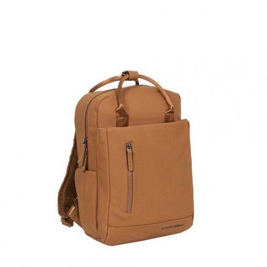 RUCSAC NEW REBELS HARPER-MIAMI, DIMENSIUNI 28/8/38 CM, CULOARE COGNAC