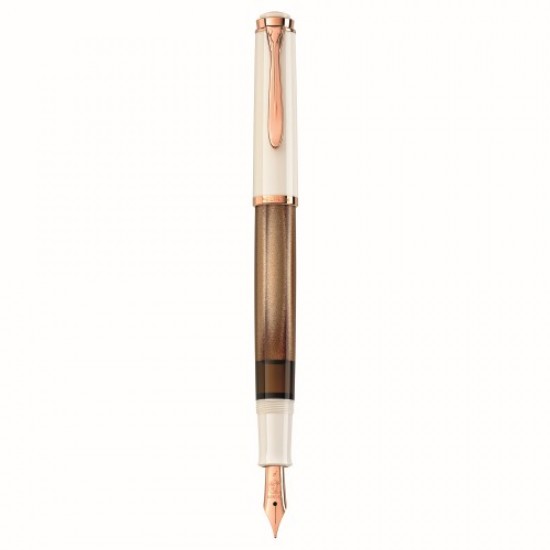 STILOU CLASSIC M200 EDITIE SPECIALA COPPER ROSE-GOLD, PENITA EF DIN OTEL INOXIDABIL, ACCESORII PLACATE CU AUR ROZ, CORP ALB-CUPRU, IN CUTIE CADOU