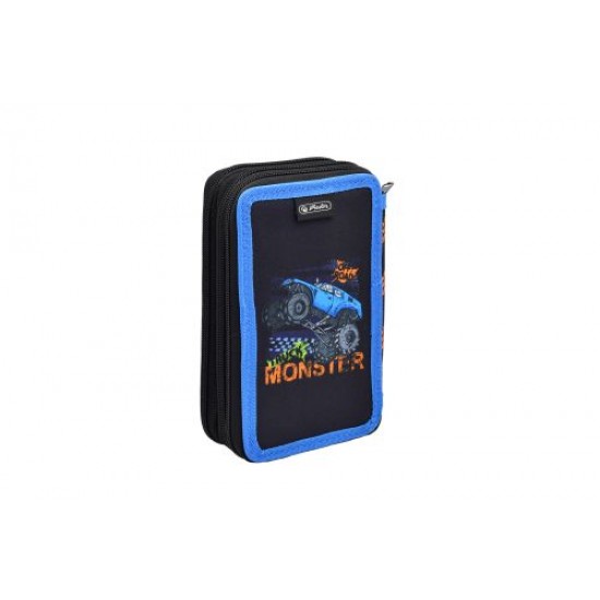 PENAR NEECHIPAT CU 3 FERMOARE, DIMENSIUNE 20 X 6 X 13 CM, MOTIV TRUCK MONSTER