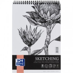 BLOC DESEN OXFORD SKETCHING A4, 50 FILE, 130 G/MP, SPIRA DUBLA, FSCÂ® MIX70%, COLECTIA ARTISTIC