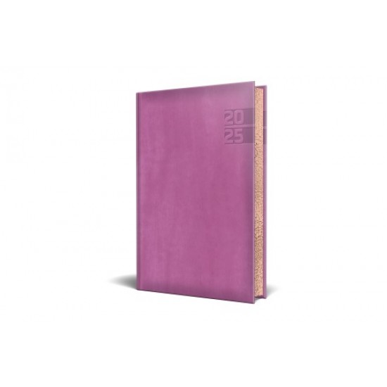 AGENDA DATATA RO A5, 352 PAGINI, COPERTA DIN PIELE SINTETICA, PREMIUM DELUXE NARNI, CULOARE PURPURIU, MARGINI FOLIO BRONZ, 2025