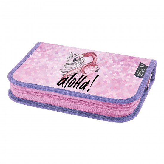 PENAR NEECHIPAT, FERMOAR ASCUNS, INTERIOR TEXTIL, DIMENSIUNE 13.5 X 19.5 X 3 CM, MOTIV PINK FLAMINGO