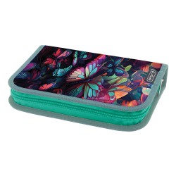 PENAR NEECHIPAT CU 2 CLAPE, FERMOAR ASCUNS, INTERIOR TEXTIL, DIMENSIUNE 13.5 X 19.5 X 3 CM, MOTIV BUTTERFLY