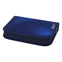 PENAR NEECHIPAT CU 2 CLAPE, FERMOAR ASCUNS, INTERIOR TEXTIL, DIMENSIUNE 13.5 X 19.5 X 3 CM, MOTIV ABSTRACT BLUE