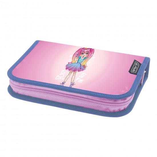 PENAR NEECHIPAT CU 2 CLAPE, FERMOAR ASCUNS, INTERIOR TEXTIL, DIMENSIUNE 13.5 X 19.5 X 3 CM, MOTIV FUN PRINCESS