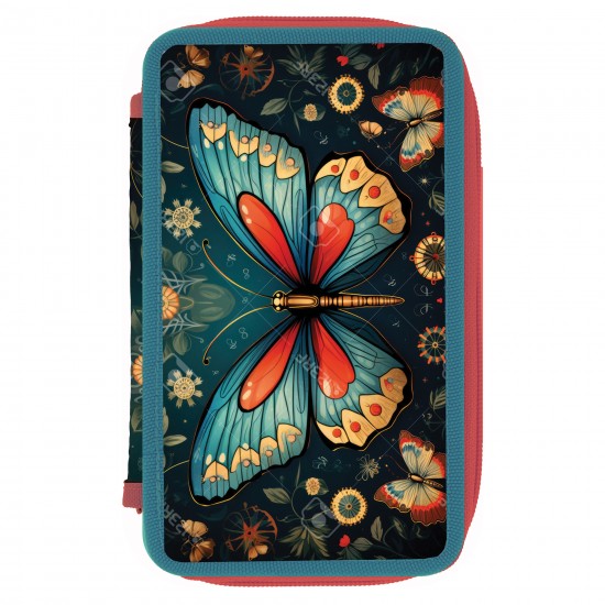 PENAR NEECHIPAT,2 FERMOARE, FERMOAR MARE, INTERIOR TEXTIL, DIMENSIUNE 20 X 13 X 4.5 CM,MOTIV BUTTERFLY PENAR NEECHIPAT,2 FERMOARE, FERMOAR MARE, INTERIOR TEXTIL, DIMENSIUNE 20 X 13 X 4.5 CM,MOTIV BUTTERFLY