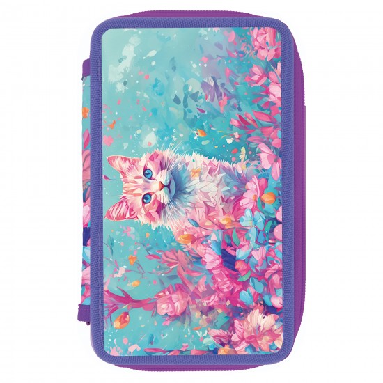 PENAR NEECHIPAT, 3 FERMOARE, FERMOAR MARE, INTERIOR TEXTIL, DIMENSIUNE 20 X 13 X 6 CM, MOTIV CAT