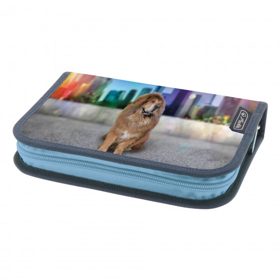 PENAR ECHIPAT 26 PIESE CU 1 CLAPA, INCLUDE ARTICOLE DE COLORIAJ, ARTICOLE PENTRU SCRIS SI STERS, FERMOAR ASCUNS, INTERIOR TEXTIL, DIMENSIUNE 13.5 X 19.5 X 3.5 CM, MOTIV PHANTOM BLUE
