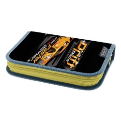 PENAR ECHIPAT 34 PIESE CU 2 CLAPE, INCLUDE ARTICOLE DE COLORIAJ, ARTICOLE PENTRU SCRIS SI STERS, FERMOAR ASCUNS, INTERIOR TEXTIL, DIMENSIUNE 13.5 X 19.5 X 3.5 CM, MOTIV DRIFT