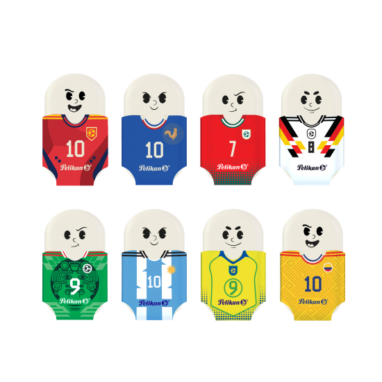 RADIERA SQUEEZY SPORTS MOTIVE ASORTATE FOTBAL SET2 BLISTER