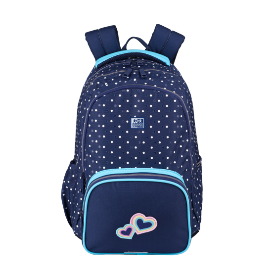 RUCSAC OXFORD TROLLEY DOTS 3 COMPARTIMENTE 44X29X22CM ROZ