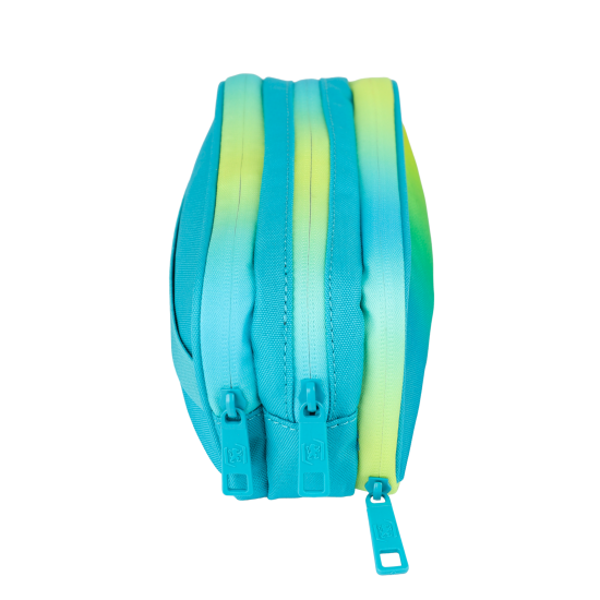 PENAR TIP ETUI DREPTUNGHIULAR OXFORD GRADIENT 3 COMPARTIMENTE GALBEN/TURCOAZ