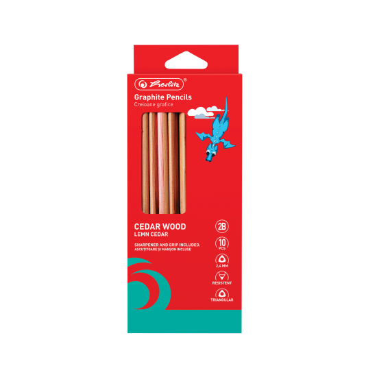 CREION GRAFIT 2B LEMN, TRIUNGHIULAR 2.4MM SET10+MANSON/ASCUTITOARE