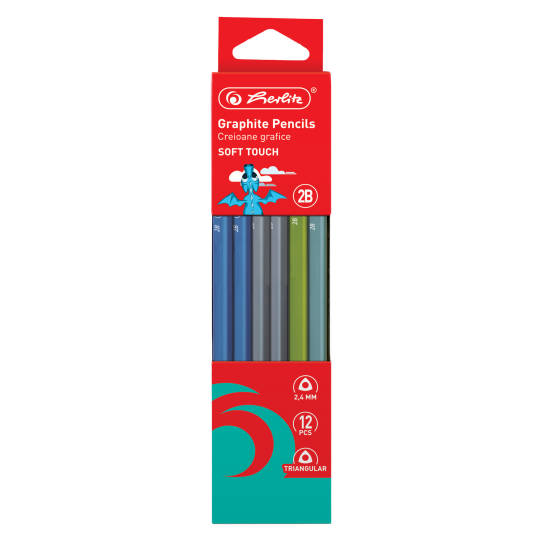 CREION GRAFIT 2B SOFT TOUCH TRIUNGHIULAR 2.4MM SET12