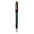 STILOU SOUVERAN M400 M,PENITA AUR 14K,ACCESORII PLACATE CU AUR, CORP NEGRU-VERDE