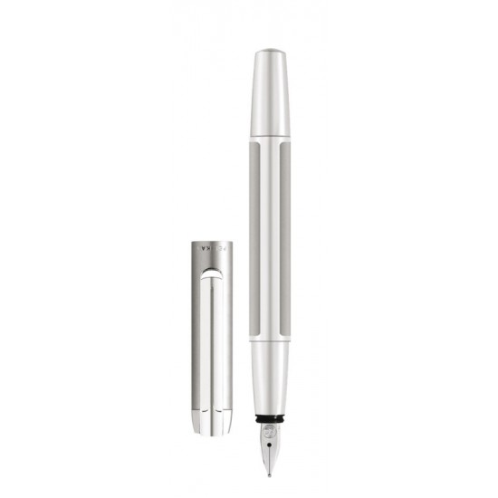 STILOU PURA P40, PENITA F, CORP DIN ALUMINIU, CULOARE ARGINTIU, IN CUTIE CADOU