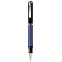 STILOU SOUVERAN M805 F, PENITA AUR 18K, PLACAT CU PALADIU, CORP NEGRU-ALBASTRU