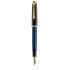 STILOU SOUVERAN M800 F PENITA AUR 18K,ACCESORII PLACATE CU AUR,CORP NEGRU-ALBASTRU