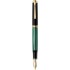 STILOU SOUVERAN M1000 B,PENITA AUR18K,ACCESORII PLACATE CU AUR,CORP NEGRU-VERDE