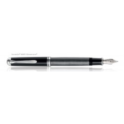 STILOU SOUVERAN M405 STRESEMANN M, PENITA AUR 14K, ACCESORII PLACATE CU PALADIU, CORP ANTRACIT/DUNGI