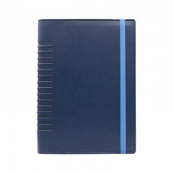 Agendă de lux Cometa Blu cu elastic bleu, 15 x 21 cm