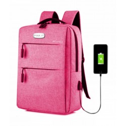 Ghiozdan PINK IT LAPTOP USB 3fermoare 44HX28X11cm