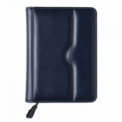 Agendă de lux cu fermoar Lipari Blu, 15 x 21 cm