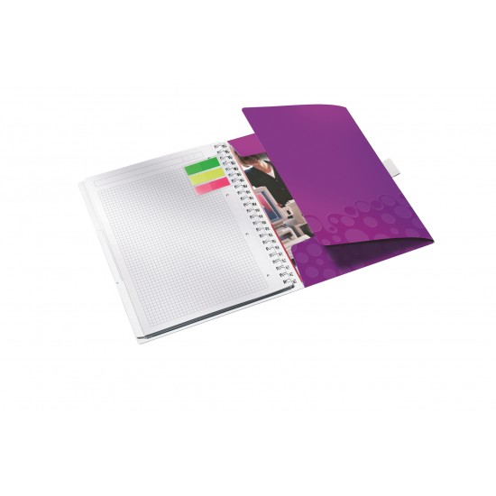 CAIET BIROU SPIRA A4 ARITMETICA MOV COPERTA PP BE MOBILE WOW LEITZ