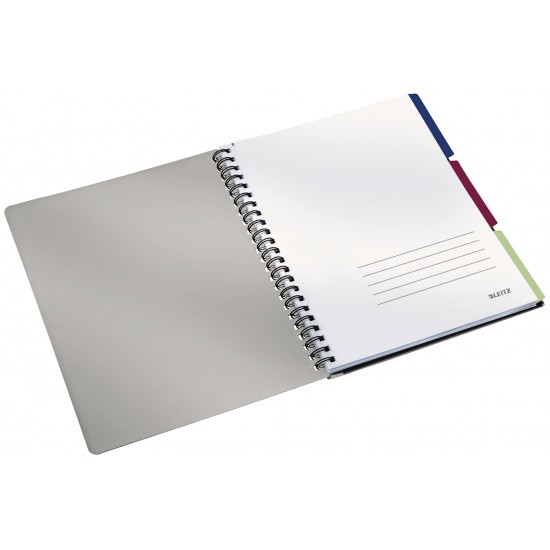 CAIET BIROU SPIRA A4 ARITMETICA NEGRU-VIOLET EXECUTIVE BE MOBILE LEITZ