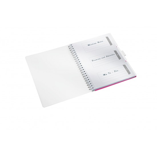 CAIET BIROU SPIRA A4 DICTANDO ROZ COPERTA PP BE MOBILE WOW LEITZ