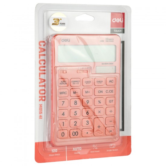 CALCULATOR BIROU 12DIG 1541 ROZ PASTEL DELI CALCULATOR BIROU 12DIG 1541 ROZ PASTEL DELI